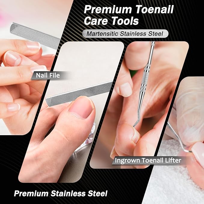 Toenail Clippers for Thick Toenails, Trimlyx Heavy Duty Toe Nail Clippers for Thick Nails for Seniors, Ingrown Nail Clippers for Men, Large Slanted Nail Clippers for Seniors Thick Nails 5Pcs