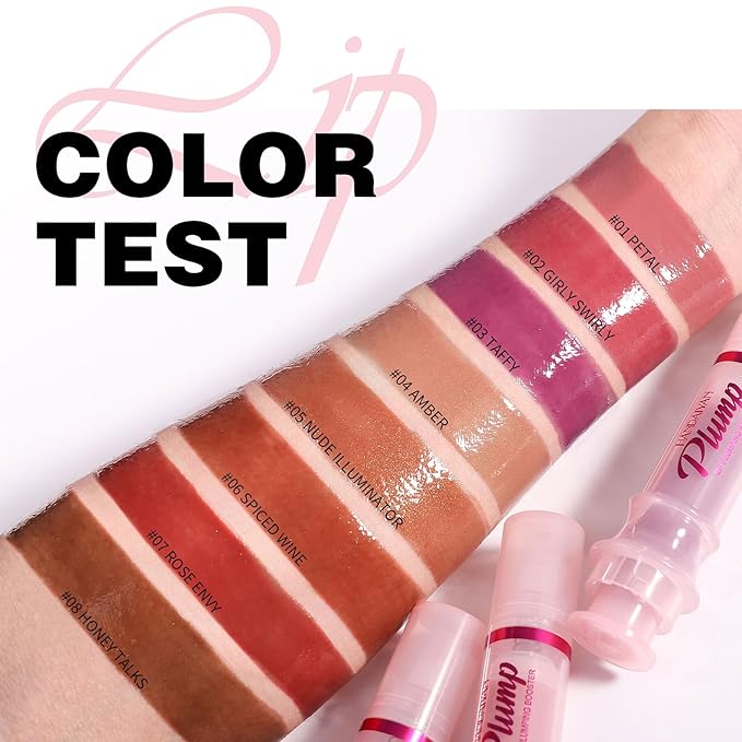 Erinde Lip Plumper Gloss, Natural Ginger Lip Plumping Booster, Ultra-Hydrating & Nourishing Plump Lip Plumper, Glossy Finish Fuller Lip Plumping Oil for Women Girls, G03