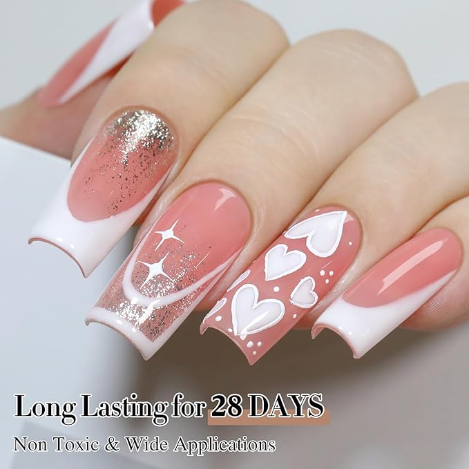 Double Rhythm 15ML Gel Polish Pure Sheer Same Color Same Bottle Soak Off Gel Polish Art Manicure Salon DIY at Home for Women (Warm White-A1477)