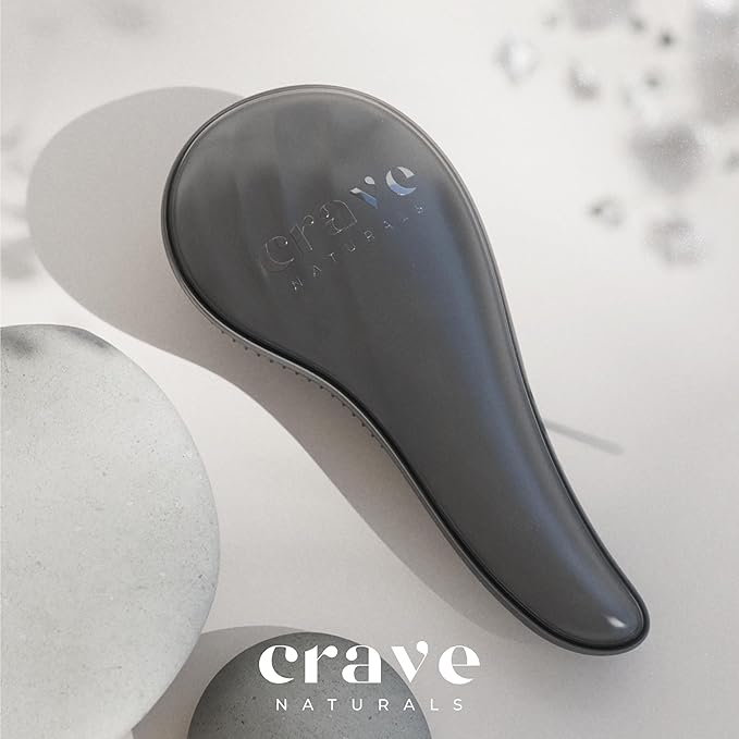 Crave Naturals Detangling Hair Brush Large Black – Glide Thru Hair Detangler Brush for Women, Kids & Toddlers – Gentle Scalp Care, No-Pain Tangle-Free Hairbrush for All Hair Types