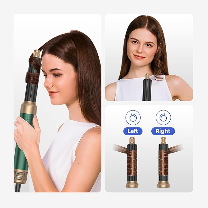 7 in One Blow Dryer Brush Negative Ion Hair Set Upgrade Hot Air Brush Air Styler Curling Wrap Air Curler, Curling Iron Hair Styling Tools As A Gift for Straight/Curl/Drying/Smoothing