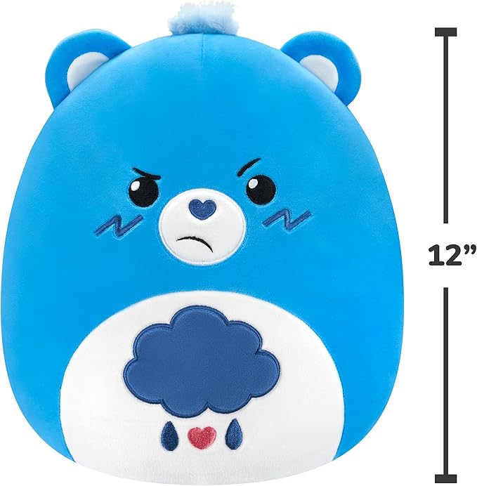 Squishmallows Original Care Bears 12in Grumpy Bear – Official Jazwares Plush (Medium-Sized)