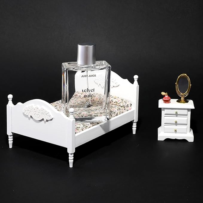 Just Juice Velvet Noir - Crisp Jasmine Perfume for Women and Men - Floral Musk Mini Travel Perfume with Apple, Rose, Geranium, Amber - 0.33 oz