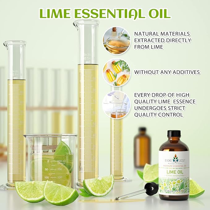 EVOKE OCCU Pure Lime Essential Oil for Diffuser, Aromatherapy, Hair and Candles Making - 4 Fl Oz