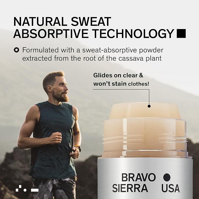 Aluminum-Free Deodorant for Men by Bravo Sierra, 2-Pack-Contains Natural Ingredients–Long Lasting All-Day Odor and Sweat Protection-White Vetiver & Cedarwood, 3.2 oz-Paraben-Free, Vegan & Cruelty-Free
