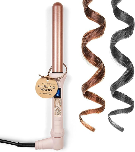 NuMe Classic Curling Wand, Blush | 1-Inch Tourmaline Ceramic Barrel with Far-Infrared Heat & Negative Ions for Frizz-Free, Long-Lasting Waves & Curls – Professional Hair Styling Tool for All Types