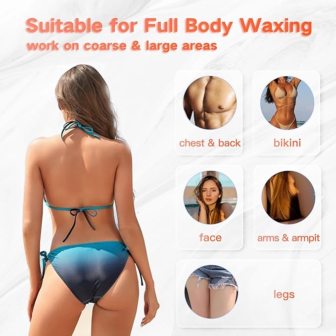 Hard Wax Beads for Hair Removal - Brazilian Waxing, Sensitive Skin, Face, Eyebrow, Legs at Home - 1lb Pearl Wax
