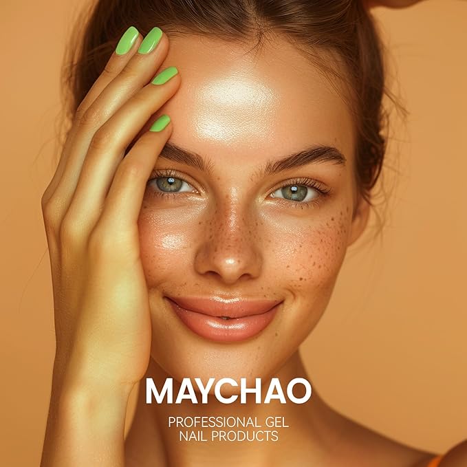 MAYCHAO 15ML Gel Nail Polish 1Pc Milky Green Gel Polish Soak Off UV LED Nail Lamp Curing Nail Polish for Nail Art Manicure Salon DIY at Home, 0.5 OZ
