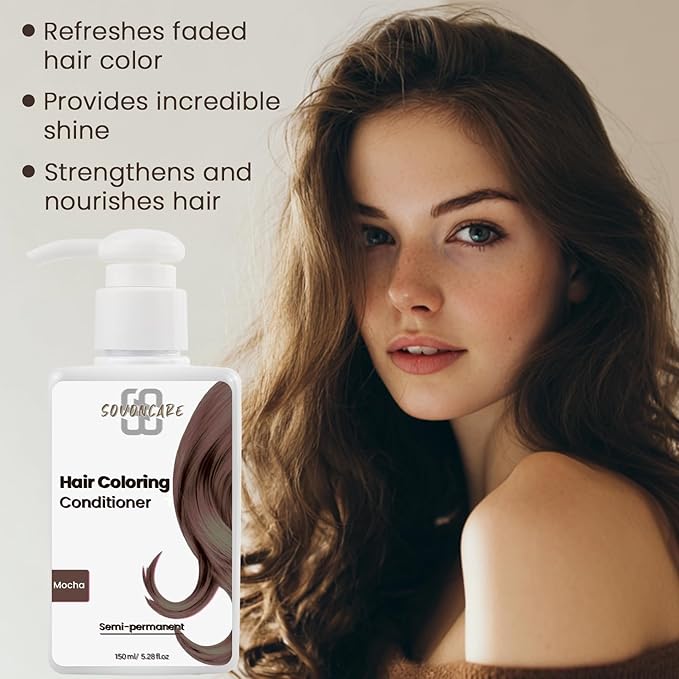 SOVONCARE Mocha Hair Color Depositing Conditioner Mask 5.28 OZ, Cruelty-Free