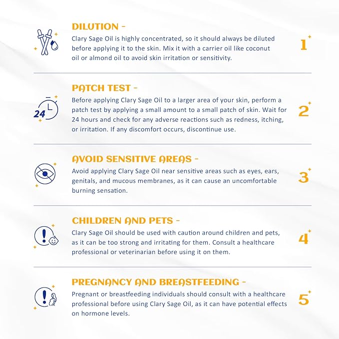 HIQILI Clary Sage Oil Essential, Herbal Sooth Aroma in Diffuse, Meditation, Calming Sleep at Bedtime, Body Massage, Moisturize Skin, DIY Deodorant Spray - 100ML