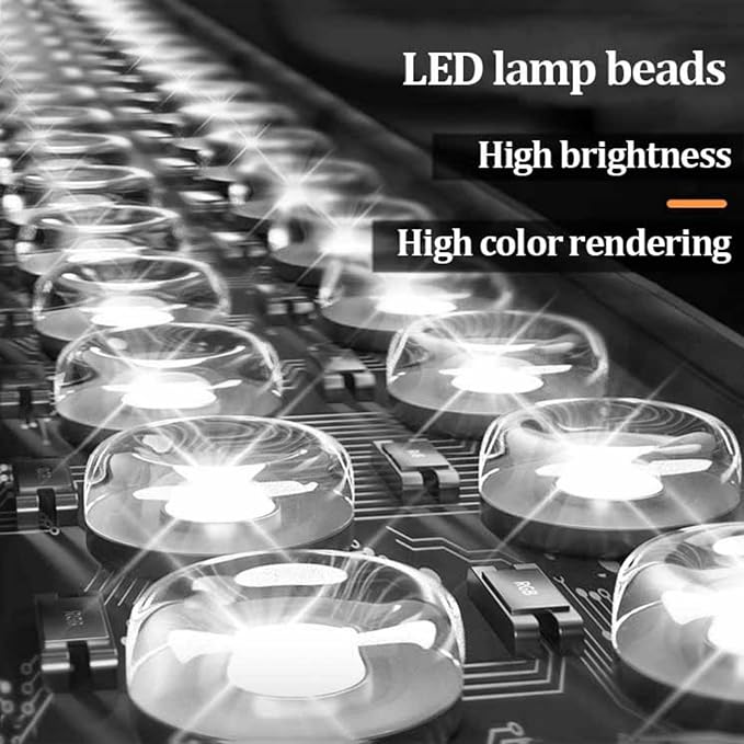 Foldable LED Nail Tech Lamp for Desk, Arc Half Moon Light with Phone Holder, 3 Color Temperature, Manicure Table Beauty Tattoo, Eyelash Extension