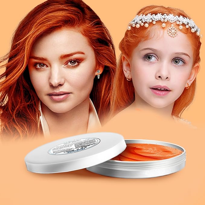 Orange Hair Color Wax, Temporary Washable Hair Color Dye for Kids, Temporary Dye Wax Natural Hairstyle Cream Hair Pomades for Women & Men Party Cosplay Halloween