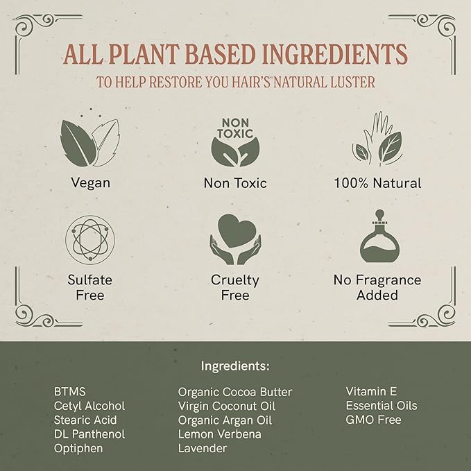 J·R·LIGGETT'S Conditioner Bar - Original Formula, All Natural Hair Conditioner with Coconut Oil & Cocoa Butter - Sulfate Free, Gmo Free, Plant-Based Ingredients for Soft & Smooth Hair, 1.75oz - 1 Pack