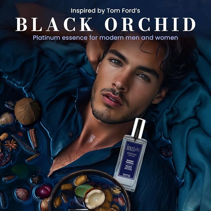 Instyle Fragrances, Platinum Collection, Woody Vanilla, Inspired by Tom Ford's Black Orchid, Unisex Eau de Parfum, CLEAN, Vegan, Paraben-Free, Never Tested on Animals, 3.4 Fluid Ounces