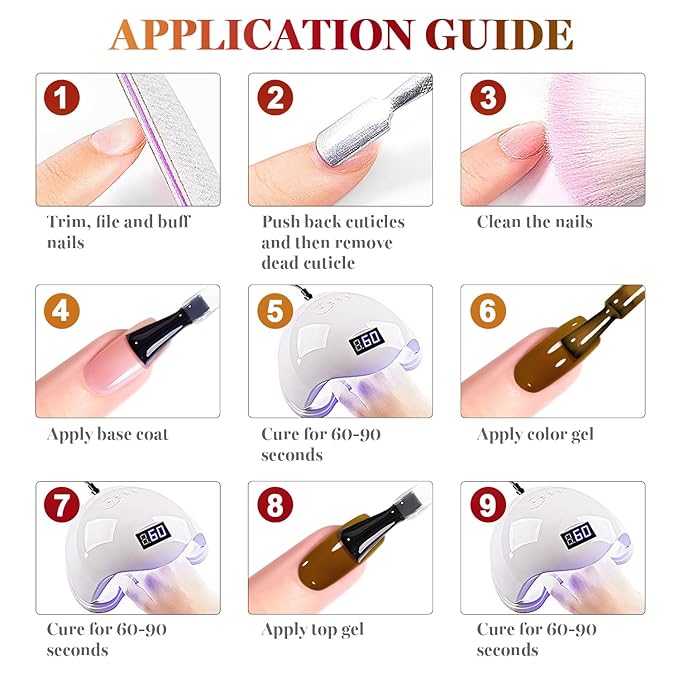 RARJSM Jelly Stained Glass Gel Nail Polish Set 6pcs Clear Amber Yellow Cherry Red Orange Olive Green Crystal Transparent Series Sheer Gel Varnish Curing Requires Soak off Home Salon French Manicure