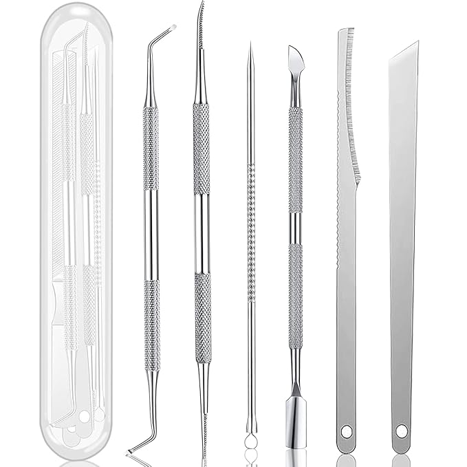 Ingrown Toenail Pedicure Tool Kit 7pcs Nail Manicure Kit Stainless Steel Nail Care Treatment for Nail Correction Polish Pain Relief true color 7 Piece Set (true color)