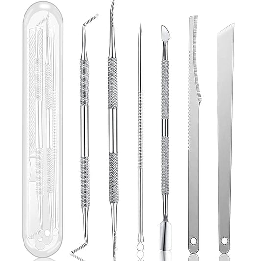 Ingrown Toenail Pedicure Tool Kit 7pcs Nail Manicure Kit Stainless Steel Nail Care Treatment for Nail Correction Polish Pain Relief true color 7 Piece Set (true color)