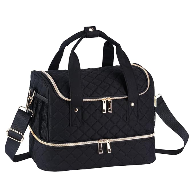 Nail Polish Organizer Case,Nail Storage Organizer Holds Nail Lamp & 50 Bottles Nail Polish,Travel Nail Tech Case,Nail Kit Organizer Bag Fits Nail Supplies & Manicure Tools,Black (Patented)