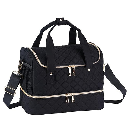 Nail Polish Organizer Case,Nail Storage Organizer Holds Nail Lamp & 50 Bottles Nail Polish,Travel Nail Tech Case,Nail Kit Organizer Bag Fits Nail Supplies & Manicure Tools,Black (Patented)