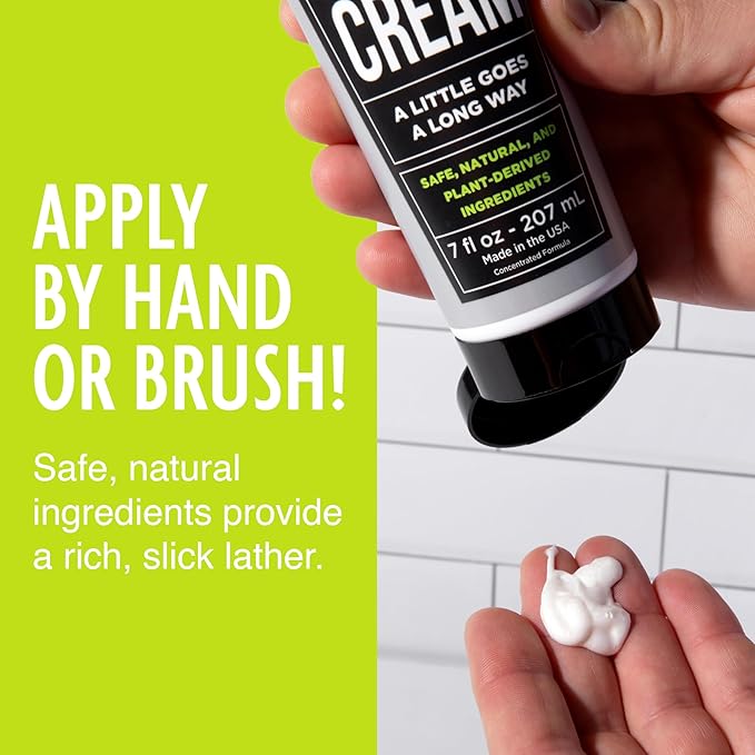 Pacific Shaving Company Natural Shaving Cream - Shea Butter + Vitamin E Shave Cream for Hydrated Sensitive Skin - Clean Formula for a Smooth, Anti-Redness + Irritation-Free Shave Cream (7 Oz, 2 Pack)