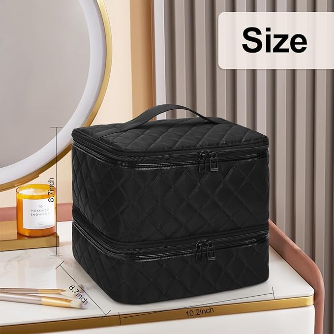 Ethereal Nail Polish Organizer Case Holds 30+ Bottles (15ml/0.5 fl.oz) Nail Lamp, Gel Polish Travel Case Bag for Nail Suppiles, Gift for Manicurist, Girls