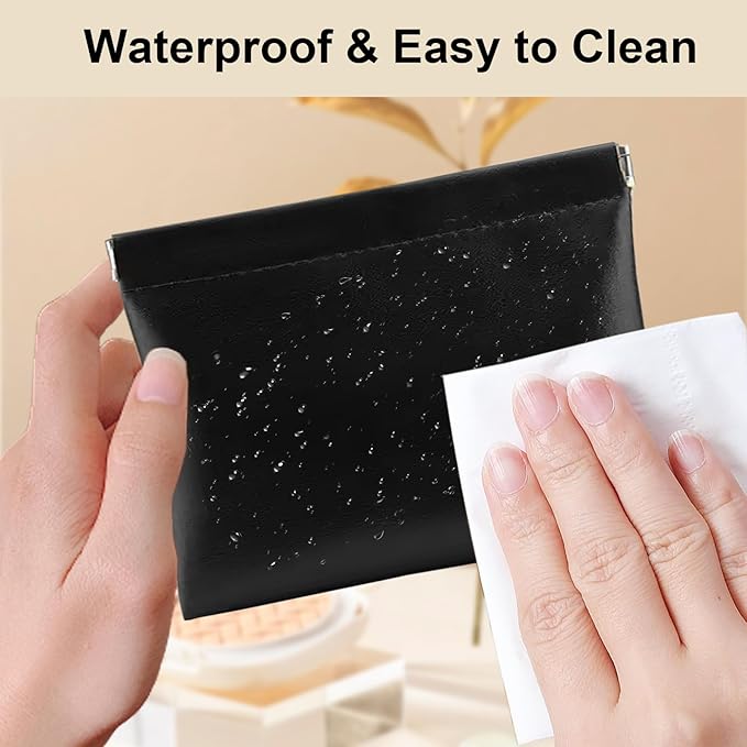 2 PCS Small Makeup Bag for Purse, mini Coin Purse for Women Lipstick Cosmetic Accessories Organizer, Mini Portable Cosmetic Bags, small Travel Kit Storage Pouch (1 Medium, 1 small), LQB-BD