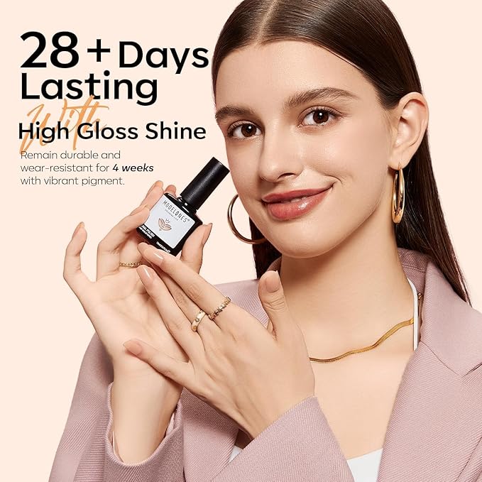 modelones Nude Gel Nail Polish, 1 Pcs 15 ML Nude Neutral Color Soak Off LED Skin Tones Nail Gel Polish Manicure Home DIY Nail Art Gift for Women Holidays