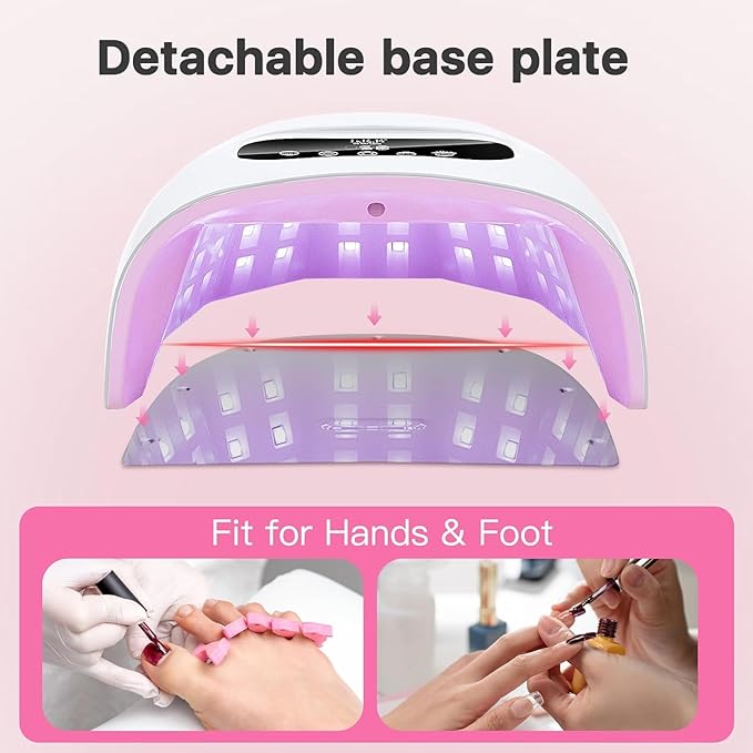 LetGoShop Professional UV Nail Lamp, 168W UV Light for Gel Nails, Nail Dryer with Auto Sensor & 4 Timer Settings Fast Curing Polish, Salon & Home Manicure DIY