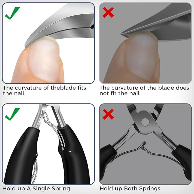 2025 Toenail Clippers for Thick Toenails for Seniors, Angled Head Large Toe Nail Clippers Set for Men, Heavy Duty Ingrown Toenail Clippers with Long Handle, Ultra Sharp Slanted Nail Cutter Wide Jaw