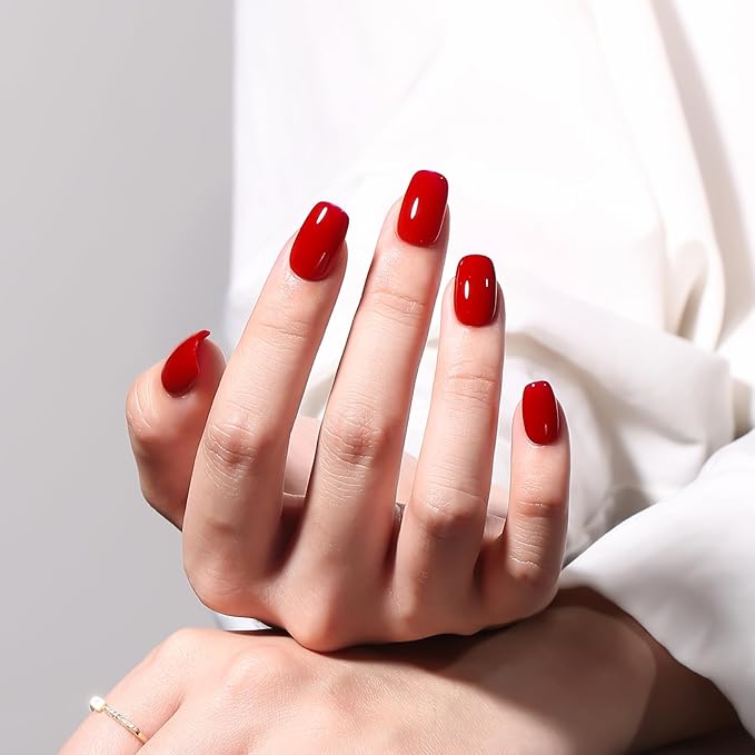 MAYCHAO 15ML Red Gel Nail Polish 1Pc Bright Red Gel Polish Soak Off UV LED Nail Polish Nail Art Starter Manicure Salon DIY at Home, 0.5 OZ