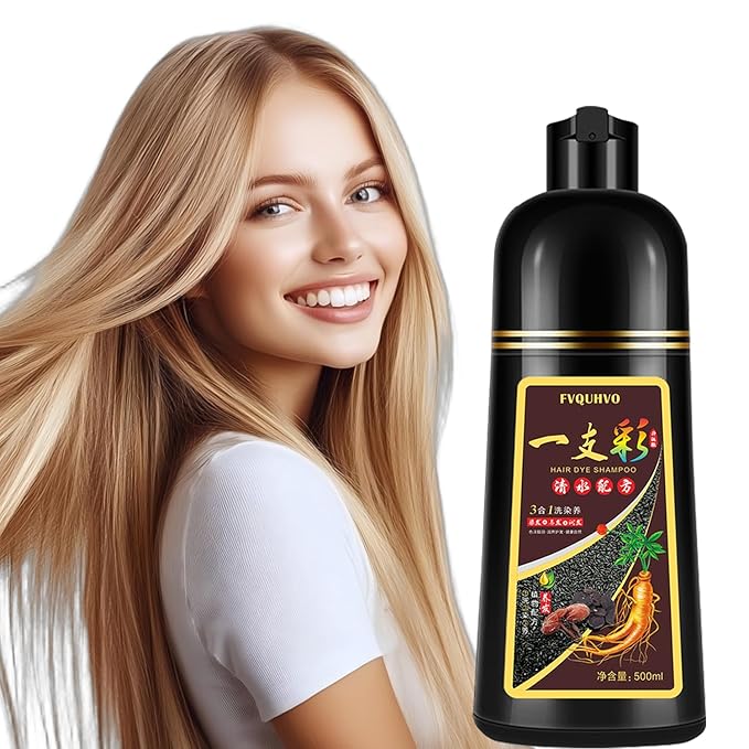 Fvquhvo Blonde Brown Hair Dye Shampoo, Hair Color Shampoo for Women Men, Colors in Minutes, Long Lasting Brown Hair Dye, Champu Para Pintar el Cabello, Easy to Use 16.90 Fl Oz