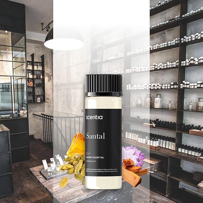 Santal Diffuser Oil – Premium 20ml Santal-Inspired Blend – Sandalwood, Amber, Musk, Cedar, Cardamom – Luxury Fragrance Oil for Ultrasonic & Waterless Diffusers – Made in USA, Thanksgiving Gift