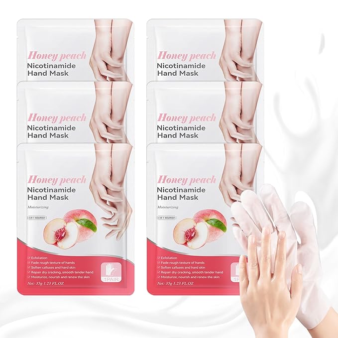 Pairs of 6 Hand Masks Moisturizing Glove,Deep Hydrating Hand Mask Gloves for Dry Hands,Non-Greasy Hand Moisturizer Gloves to Make Hands Soft and Smooth,Spa Set,Hand Care Gifts for Women Set2
