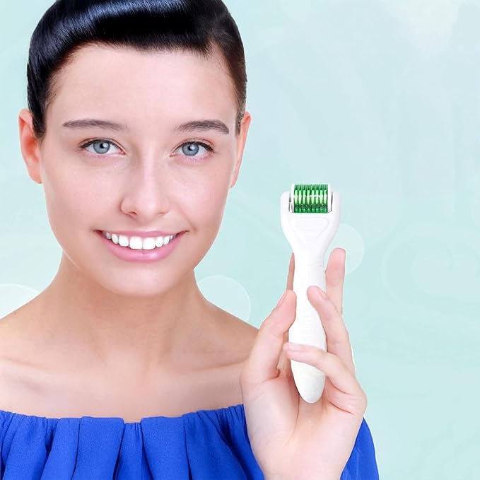 Derma Roller for Face and Body - Angel Kiss 4 in 1 Titanium Microneedling Roller Kit Micro Needle Microneedle Roller, 300 and 720 Needles 0.25mm,1200 Needle 0.3mm, Microdermabrasion Roller Men Women