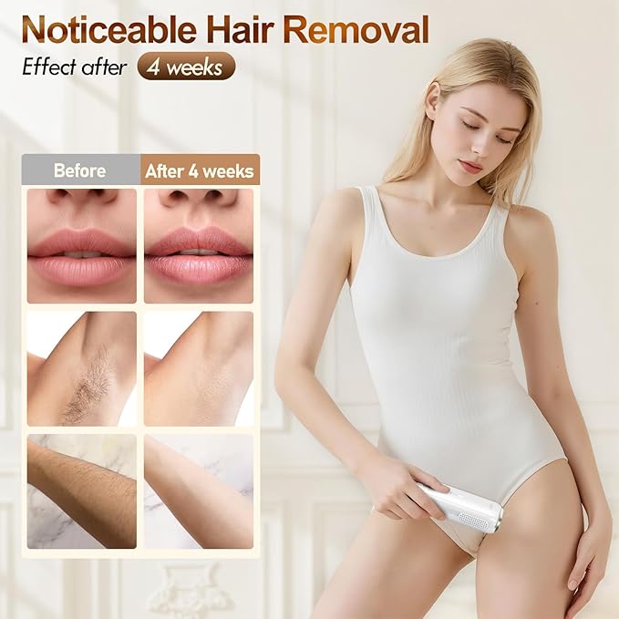 Laser Hair Removal, IPL Hair Removal for Women and Men with 5 C°Sapphire Ice-Cooling Function, At-Home Hair Removal Device for Armpits Back Legs Arms Face Bikini Line,Unlimited Flashes,Nearly Painless