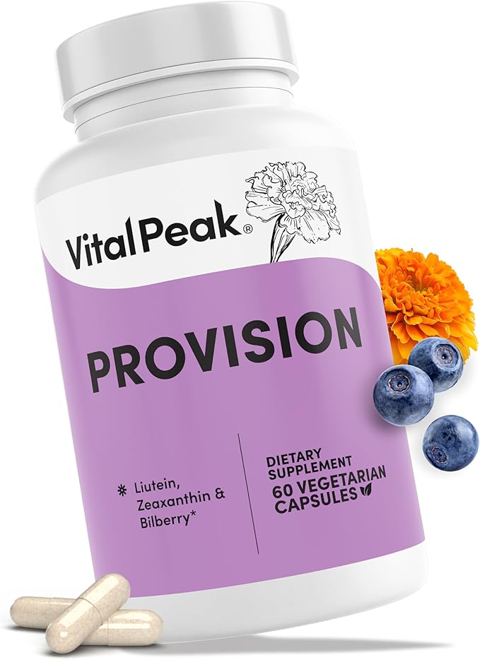 Provision - Eye Vitamins - Eye Health Supplements - with Bilberry, Eyebright, Lutein, Zeaxanthin & More Vitamins - Vegan, Non GMO, Dairy Free, Soy Free, Gluten Free - 60 Capsules
