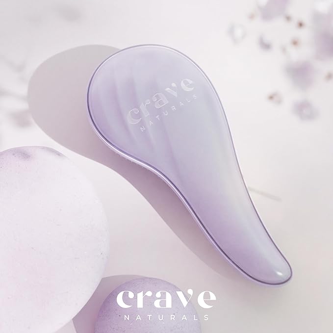 Crave Naturals Detangling Hair Brush Large Purple – Glide Thru Hair Detangler Brush for Women, Kids & Toddlers – Gentle Scalp Care, No-Pain Tangle-Free Hairbrush for All Hair Types