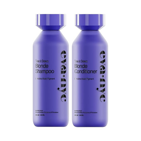 Eva NYC Purple Shampoo and Conditioner Set - Gentle, Anti-Brass Formula for Blonde, Gray, and Lightened Hair - Adds Shine, Softens, and Deep Conditions - Ginger Rose Scent - 10 fl oz (Pack of 2)
