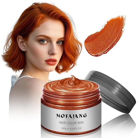 Orange Hair Spray, 4.23 Ounces Temporary Hair Color Wax, Natural Washable Hair Wax Color Spray, Kids Women Temporary Hair Dye Wax Pomades Clays for Christmas Parties, Role Playing, Halloween (Orange)