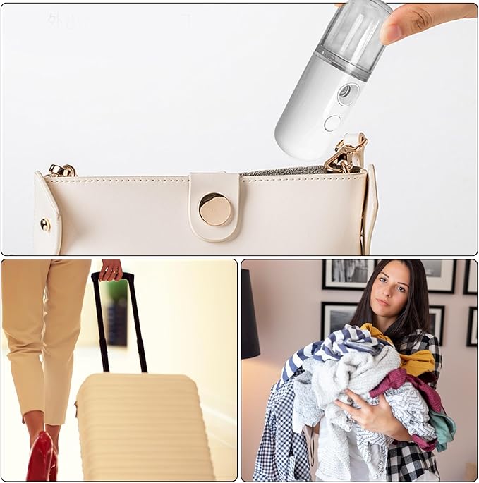 Face Mister, Handheld Humidifier, Pocket Mist Spray Machine, Nano Facial Steamer, with 30ml Water Tank, USB Rechargeable, for Women Girl Home Bedroom Use