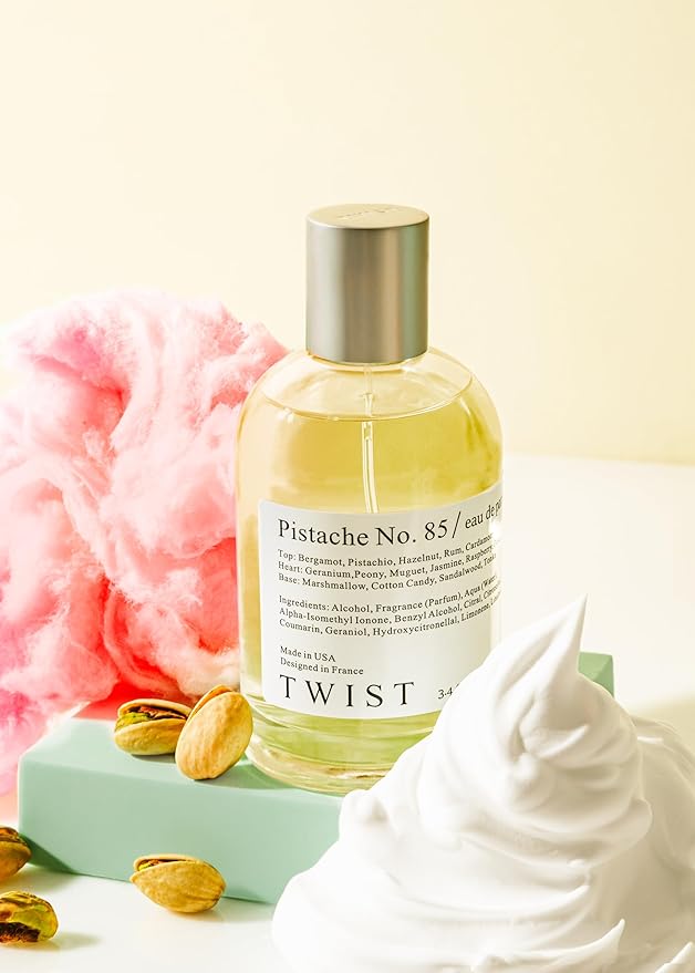 Twist Pistache No. 85 - Inspired by Kay. Yum Pistachio Gelato, Long Lasting Perfume For Women, Paraben Free, Vegan, Clean Ingredients, Fragrance - Spray 100 ml | 3.4 fl. oz.