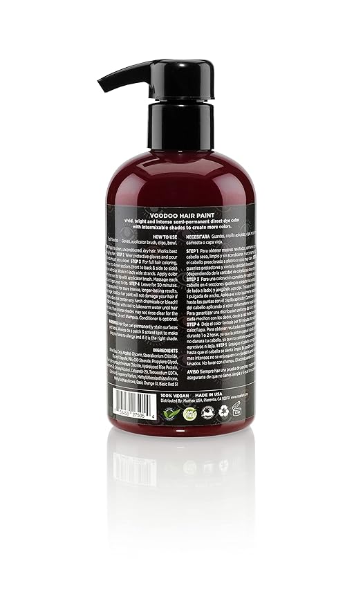 MOEHAIR Semi-Permanent Hair Color | Dark Blue Hair Dye 8 Oz | No Ammonia, Sulfate or Paraben | Vegan & Cruelty-Free | Voodoo Serenity Blue Hair Color (Bright Red)