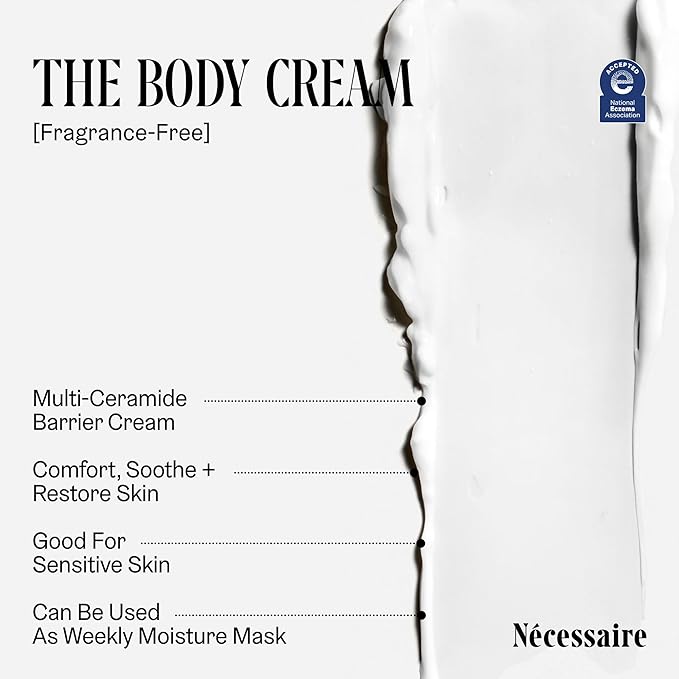 Nécessaire The Body Cream – Fragrance-Free Barrier Repair Body Moisturizer with Niacinamide, Ceramides & Hyaluronic Acid – Rich Hydration for Dry, Sensitive Skin – Dermatologist-Tested – 6.8 oz