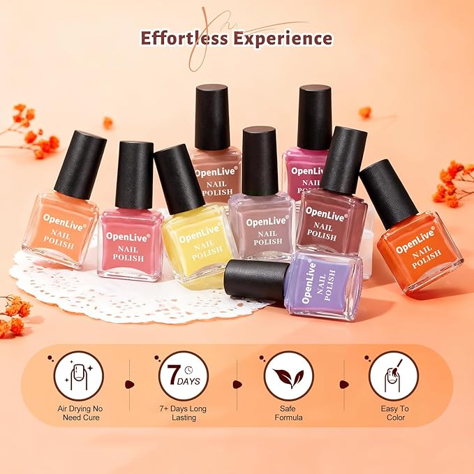 Fall Maple Leaf Nail Polish Set -12 Colors Orange Purple Yellow Nude Pink Nail Polish Set With Base Coat and Top Coat Quick Dry Long Lasting Color Nail Polish for Holiday Gift Giving