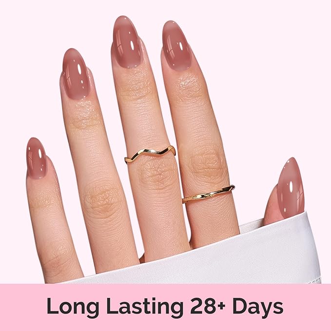 MelodySusie Jelly Gel Nail Polish Set,6 Transparent Colors,Milky or Jelly Texture,Soft Blush Mist Colors Soak Off UV LED Light Cure or Salon Manicure and Nail Art DIY at Home