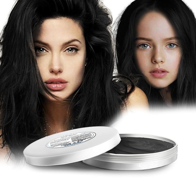 Black Hair Color Wax, Temporary Washable Hair Color Dye for Kids, Temporary Dye Wax Natural Hairstyle Cream Hair Pomades for Women & Men Party Cosplay Halloween