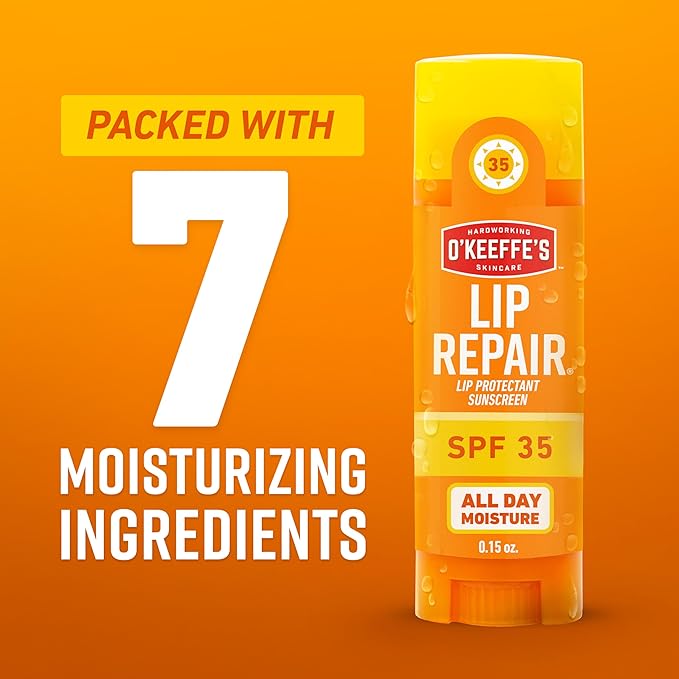 O'Keeffe's Lip Repair SPF 35 Lip Balm - Stick (1 Pack) - Sun-Safe Moisturizer for Extremely Cracked, Dry Lips