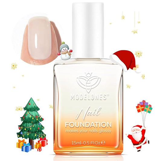 modelones Nail Strengthener, Milky White Nail Polish Natural Nail Concealer Foundation Air Dry Nail Growth Polish for Damaged Nails Imperfection Masking Gifts for Women 15ml