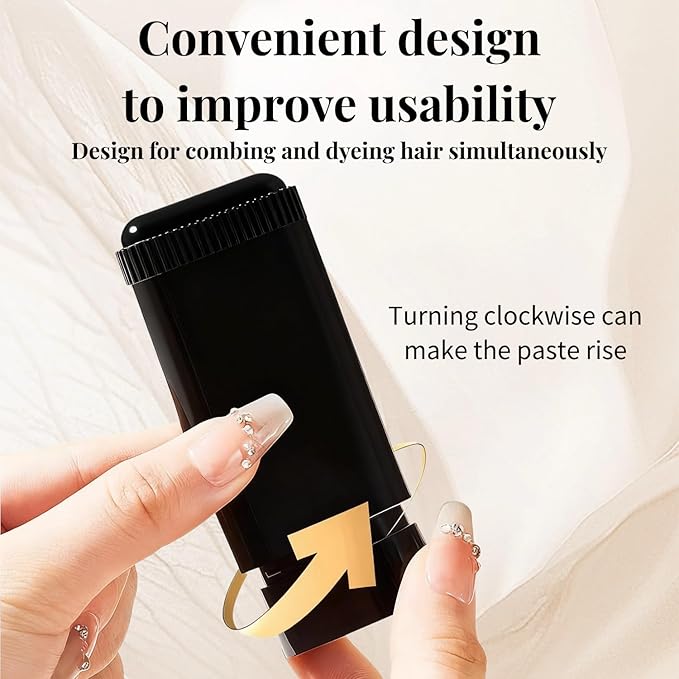 Safe and Convenient Comb Hair Dye Stick, White Hair Cover Stick, 2-in-1 Convenient Instant Dyeing, Waterproof and Sweat Proof, Quick Root Dressing (Black) c