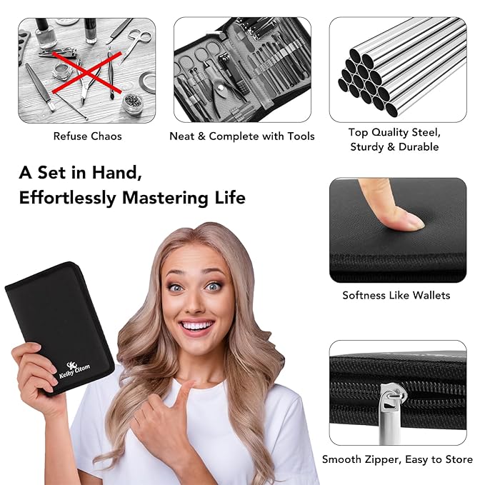 Manicure Set 32pcs Professional Nail Clippers Kit Pedicure Care Tools-Stainless Steel Grooming Tools for Travel